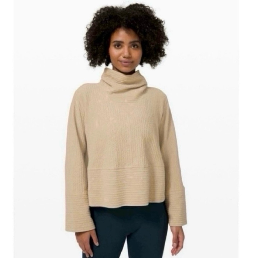 Lululemon cream/beige retreat yourself pullover activewear sporty comfy travel